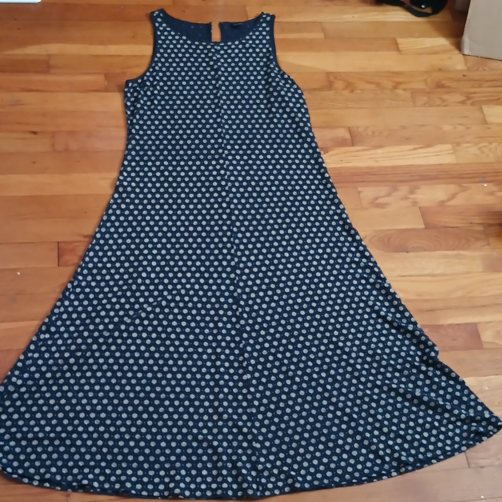 Ann Taylor stretchy blue floral maxi dress.